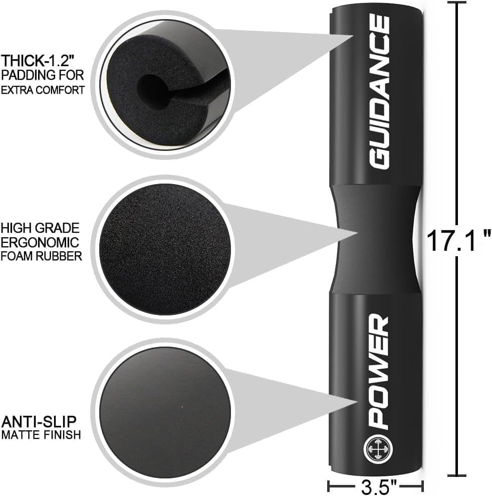 Barbell Squat Pad - Neck & Shoulder Protective Pad - Great for Squats, Lunges, Hip Thrusts, Weight Lifting & More - Fit Standard and Olympic Bars Perfectly - PrimeWell