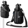 Magnetic Water Bottle Holder Gym Water Bottle Carrier Bag W/ Phone Pocket Handle Shoulder Strap 6 Built-In Magnets Water Bottle - PrimeWell