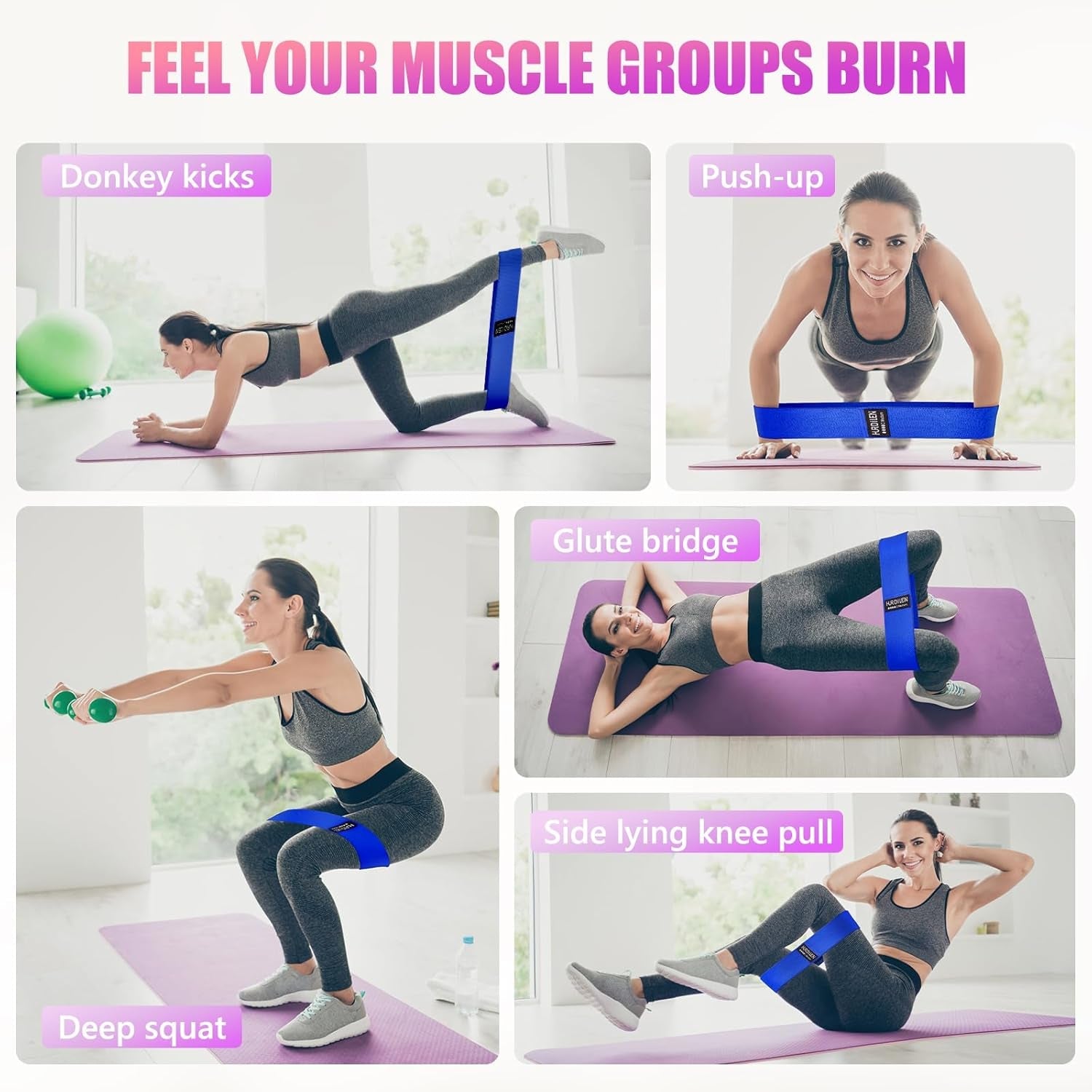Resistance Bands for Working Out, Exercise Workout Bands for Women & Men, 3 Levels Elastic Stretch Bands for Exercise with Carry Bag for Physical Therapy, Home Fitness, Strength Training, Yoga - PrimeWell