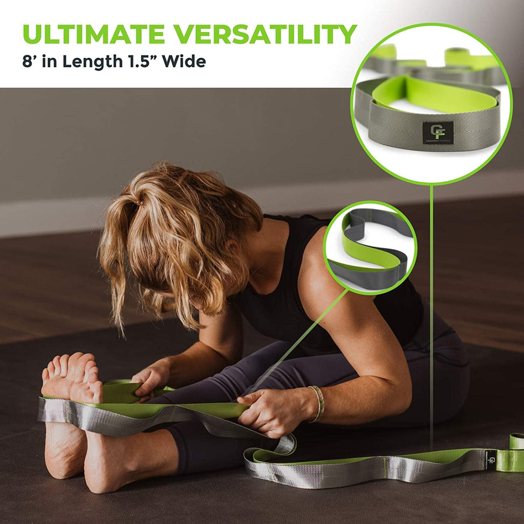 Stretching Strap for Physical Therapy, 12 Multi-Loop Stretch Strap 1.5" W X 8' L, Neoprene Handles, Physical Therapy Equipment, Yoga Straps for Stretching, Leg Stretcher. - PrimeWell