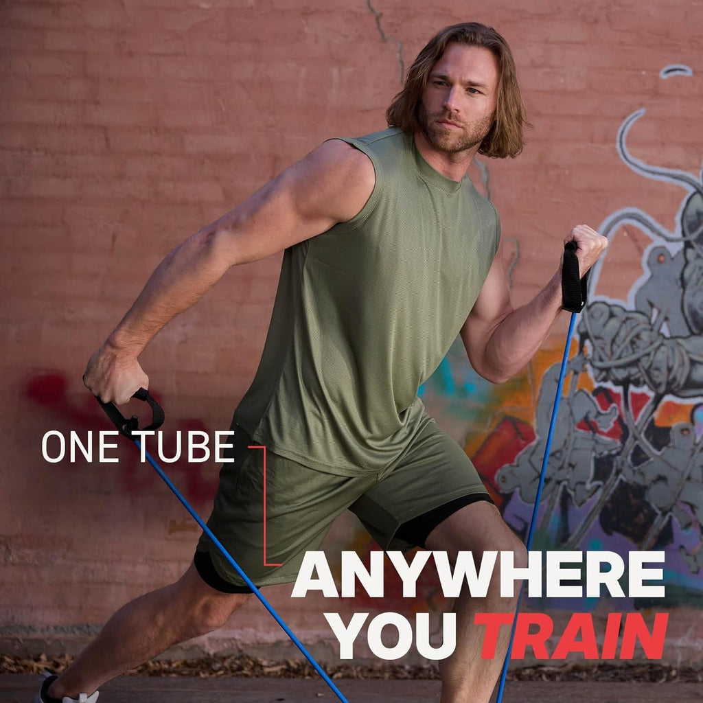 Xertube Resistance Bands with Handles – All Exercise Cords Sold Separately with Home Gym Workout Fitness Door Anchor Attachment Option - PrimeWell