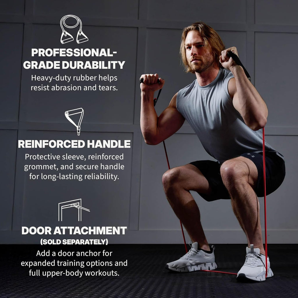 Xertube Resistance Bands with Handles – All Exercise Cords Sold Separately with Home Gym Workout Fitness Door Anchor Attachment Option - PrimeWell
